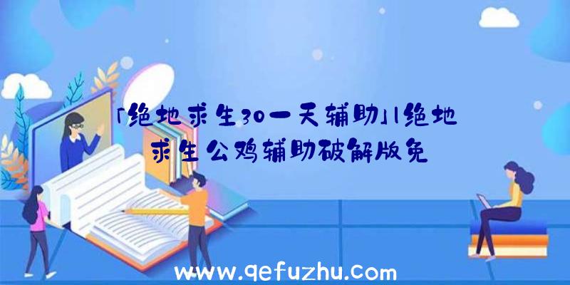 「绝地求生30一天辅助」|绝地求生公鸡辅助破解版免